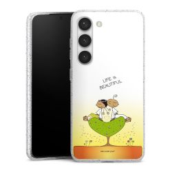 Silikon Glitter Case transparent-silber