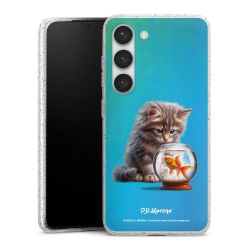 Silikon Glitter Case transparent-silber