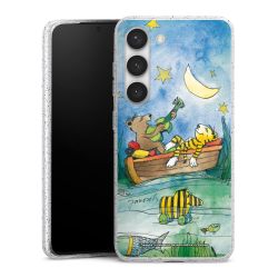 Silikon Glitter Case transparent-silber