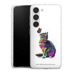 Silikon Glitter Case transparent-silber