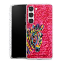 Silikon Glitter Case transparent-silber