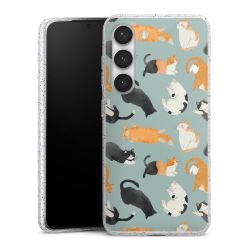 Silikon Glitter Case transparent-silber