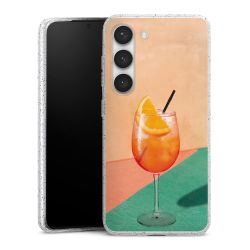 Silikon Glitter Case transparent-silber