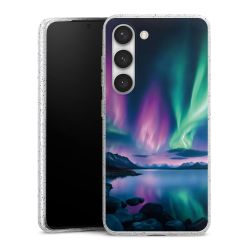 Silikon Glitter Case transparent-silber