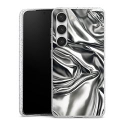 Silikon Glitter Case transparent-silber