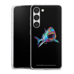 Silikon Glitter Case transparent-silber