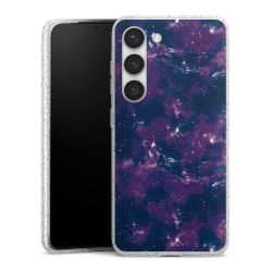 Silikon Glitter Case transparent-silber