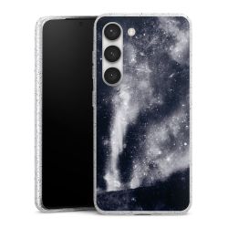 Silikon Glitter Case transparent-silber