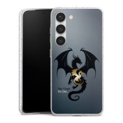 Silikon Glitter Case transparent-silber