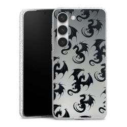 Silikon Glitter Case transparent-silber