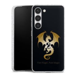 Silikon Glitter Case transparent-silber