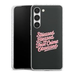 Silikon Glitter Case transparent-silber