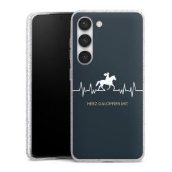 Silikon Glitter Case transparent-silber