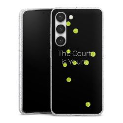 Silikon Glitter Case transparent-silber