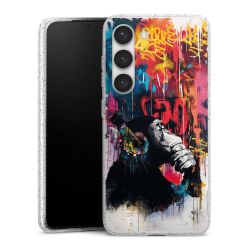 Silikon Glitter Case transparent-silber