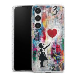 Silikon Glitter Case transparent-silber