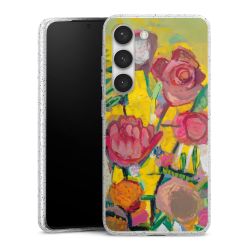 Silikon Glitter Case transparent-silber