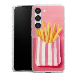 Silikon Glitter Case transparent-silber