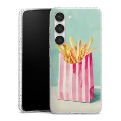 Silikon Glitter Case transparent-silber