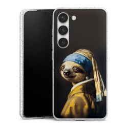 Silikon Glitter Case transparent-silber