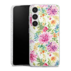 Silikon Glitter Case transparent-silber