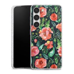 Silikon Glitter Case transparent-silber