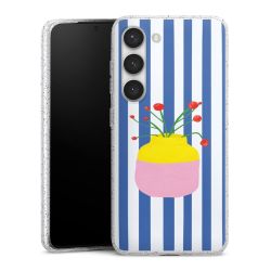 Silikon Glitter Case transparent-silber