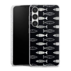 Silikon Glitter Case transparent-silber