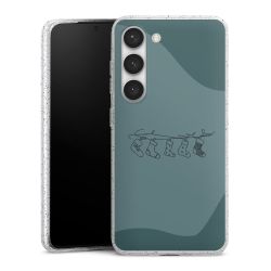 Silikon Glitter Case transparent-silber