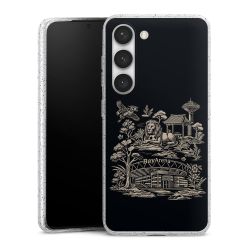 Silikon Glitter Case transparent-silber