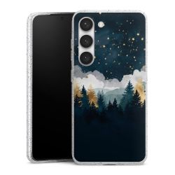 Silikon Glitter Case transparent-silber