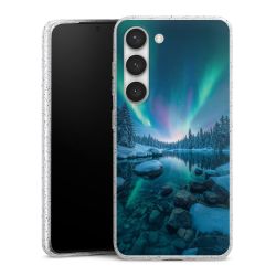 Silikon Glitter Case transparent-silber