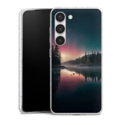 Silikon Glitter Case transparent-silber