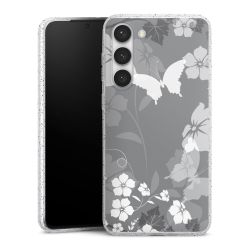 Silikon Glitter Case transparent-silber