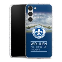 Silikon Glitter Case transparent-silber