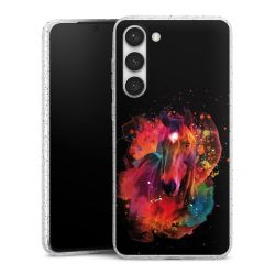 Silikon Glitter Case transparent-silber