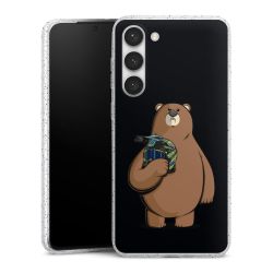 Silikon Glitter Case transparent-silber