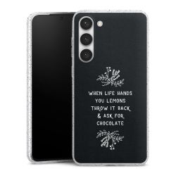 Silikon Glitter Case transparent-silber