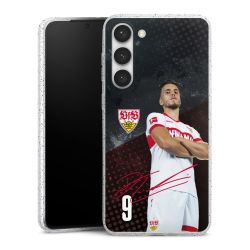 Silikon Glitter Case transparent-silber