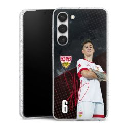 Silikon Glitter Case transparent-silber