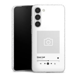 Silikon Glitter Case transparent-silber