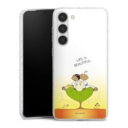 Silikon Glitter Case transparent-silber