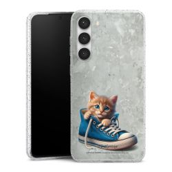 Silikon Glitter Case transparent-silber