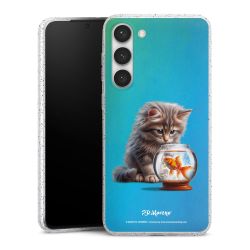 Silikon Glitter Case transparent-silber