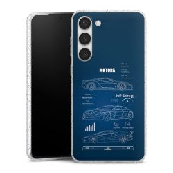 Silikon Glitter Case transparent-silber