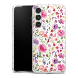 Silikon Glitter Case transparent-silber