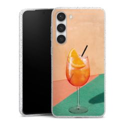 Silikon Glitter Case transparent-silber