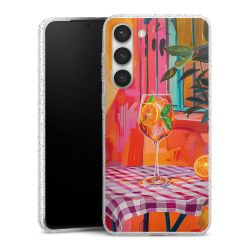 Silikon Glitter Case transparent-silber