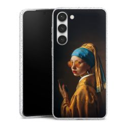 Silikon Glitter Case transparent-silber