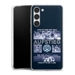 Silikon Glitter Case transparent-silber